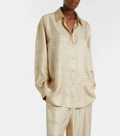 TOTEME Embroidered silk satin shirt | Thumbnail 4 TOTEME Embroidered silk satin shirt | Thumbnail 4