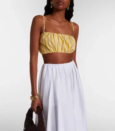 Staud Fiore striped cotton crop top | Thumbnail 5 Staud Fiore striped cotton crop top | Thumbnail 5