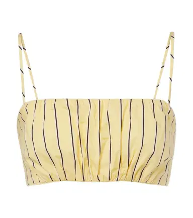 Staud Fiore striped cotton crop top | Thumbnail 1 Staud Fiore striped cotton crop top | Thumbnail 1