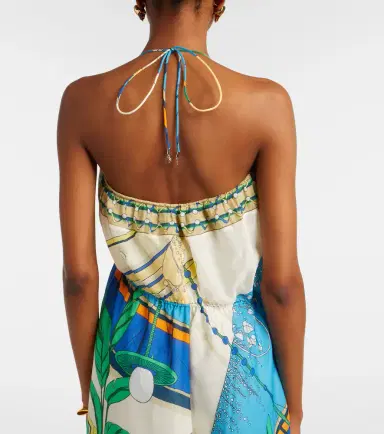 Tory Burch Printed cotton and silk midi dress | Thumbnail 4 Tory Burch Printed cotton and silk midi dress | Thumbnail 4