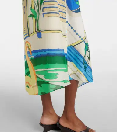 Tory Burch Printed cotton and silk midi dress | Thumbnail 6 Tory Burch Printed cotton and silk midi dress | Thumbnail 6