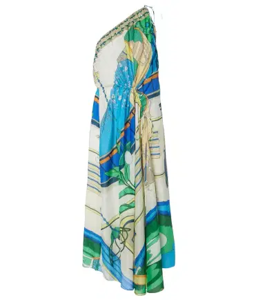 Tory Burch Printed cotton and silk midi dress | Thumbnail 1 Tory Burch Printed cotton and silk midi dress | Thumbnail 1