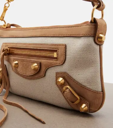 Balenciaga Le City Mini canvas and suede shoulder bag | Thumbnail 4 Balenciaga Le City Mini canvas and suede shoulder bag | Thumbnail 4