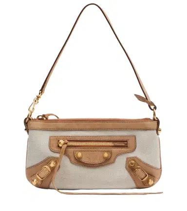 Balenciaga Le City Mini canvas and suede shoulder bag | Thumbnail 1 Balenciaga Le City Mini canvas and suede shoulder bag | Thumbnail 1
