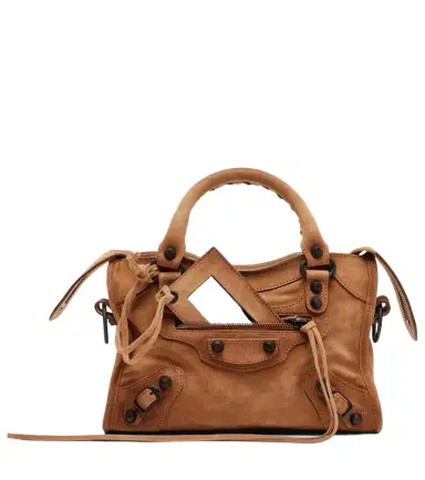 Balenciaga Le City Mini suede top-handle bag | Thumbnail 1 Balenciaga Le City Mini suede top-handle bag | Thumbnail 1
