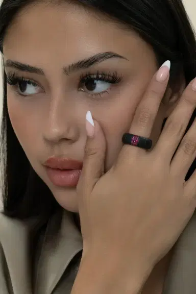 ROBERTO DEMEGLIO Three Ruby Bar Matte Black Ring | Thumbnail 2 ROBERTO DEMEGLIO Three Ruby Bar Matte Black Ring | Thumbnail 2