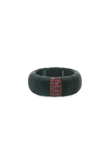 ROBERTO DEMEGLIO Three Ruby Bar Matte Black Ring | Thumbnail 1 ROBERTO DEMEGLIO Three Ruby Bar Matte Black Ring | Thumbnail 1