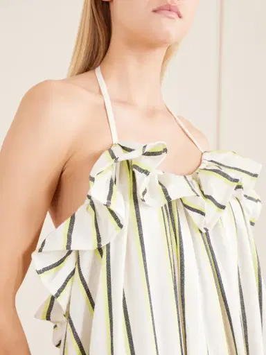 Marrakshi Life Ruffled Striped Cotton Maxi Dress | Thumbnail 4 Marrakshi Life Ruffled Striped Cotton Maxi Dress | Thumbnail 4