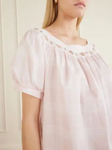 Posse Marilyn Lace-trimmed Checked Cotton Blouse | Thumbnail 5 Posse Marilyn Lace-trimmed Checked Cotton Blouse | Thumbnail 5