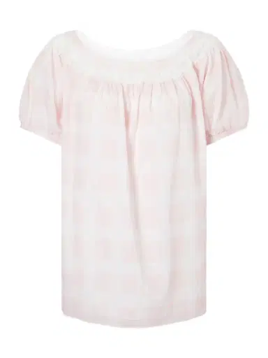 Posse Marilyn Lace-trimmed Checked Cotton Blouse | Thumbnail 1 Posse Marilyn Lace-trimmed Checked Cotton Blouse | Thumbnail 1
