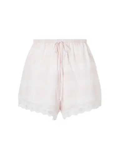 Posse Marilyn Lace-trimmed Checked Cotton Shorts | Thumbnail 1 Posse Marilyn Lace-trimmed Checked Cotton Shorts | Thumbnail 1