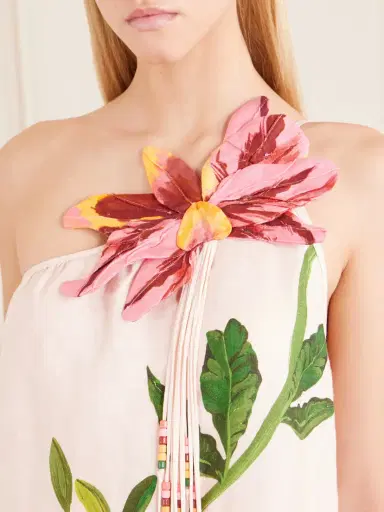 Farm Rio Garden Terrace Floral-print Bead-embellished Linen Maxi Dress | Thumbnail 4 Farm Rio Garden Terrace Floral-print Bead-embellished Linen Maxi Dress | Thumbnail 4