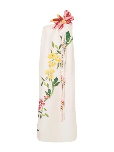 Farm Rio Garden Terrace Floral-print Bead-embellished Linen Maxi Dress | Thumbnail 1 Farm Rio Garden Terrace Floral-print Bead-embellished Linen Maxi Dress | Thumbnail 1