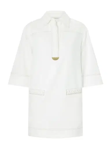 Zimmermann Roselight Paneled Denim Mini Dress | Thumbnail 1 Zimmermann Roselight Paneled Denim Mini Dress | Thumbnail 1