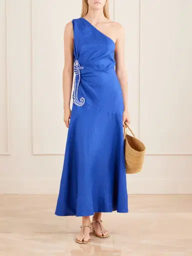 Farm Rio Seahorse Embroidered Linen Maxi Dress | Thumbnail 2 Farm Rio Seahorse Embroidered Linen Maxi Dress | Thumbnail 2