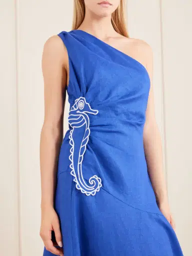 Farm Rio Seahorse Embroidered Linen Maxi Dress | Thumbnail 4 Farm Rio Seahorse Embroidered Linen Maxi Dress | Thumbnail 4