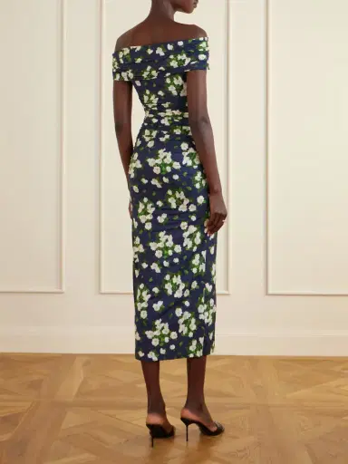 Carolina Herrera Floral-print Gathered Jersey Midi Dress | Thumbnail 3 Carolina Herrera Floral-print Gathered Jersey Midi Dress | Thumbnail 3