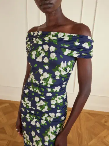 Carolina Herrera Floral-print Gathered Jersey Midi Dress | Thumbnail 4 Carolina Herrera Floral-print Gathered Jersey Midi Dress | Thumbnail 4