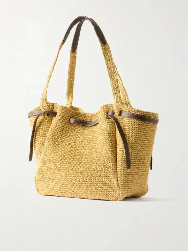 Tory Burch Romy Leather-trimmed Straw Tote | Thumbnail 4 Tory Burch Romy Leather-trimmed Straw Tote | Thumbnail 4