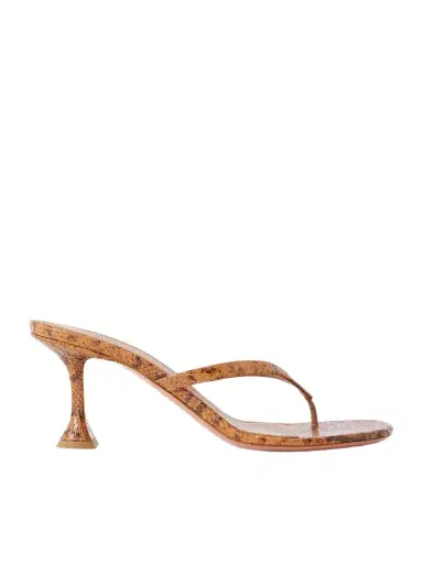Amina Muaddi Juliette 70 Snake-effect Leather Thong Sandals | Thumbnail 1 Amina Muaddi Juliette 70 Snake-effect Leather Thong Sandals | Thumbnail 1