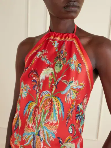 Etro Printed Silk-satin Halterneck Top | Thumbnail 5 Etro Printed Silk-satin Halterneck Top | Thumbnail 5