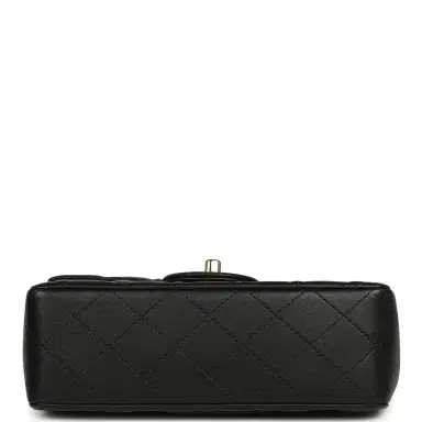Chanel Chanel Mini Rectangular Top Handle Flap Bag Black Lambskin Light Gold Hardware | Thumbnail 6 Chanel Chanel Mini Rectangular Top Handle Flap Bag Black Lambskin Light Gold Hardware | Thumbnail 6