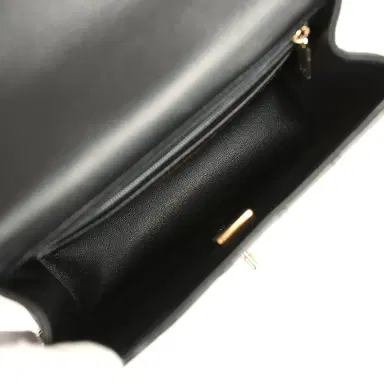 Chanel Chanel Mini Rectangular Top Handle Flap Bag Black Lambskin Light Gold Hardware | Thumbnail 8 Chanel Chanel Mini Rectangular Top Handle Flap Bag Black Lambskin Light Gold Hardware | Thumbnail 8