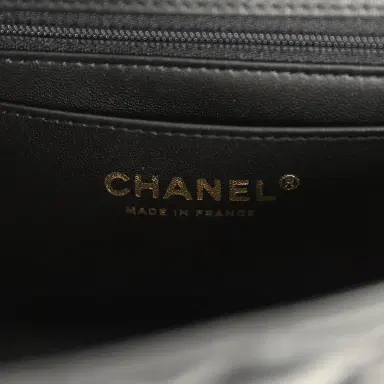 Chanel Chanel Mini Rectangular Top Handle Flap Bag Black Lambskin Light Gold Hardware | Thumbnail 9 Chanel Chanel Mini Rectangular Top Handle Flap Bag Black Lambskin Light Gold Hardware | Thumbnail 9