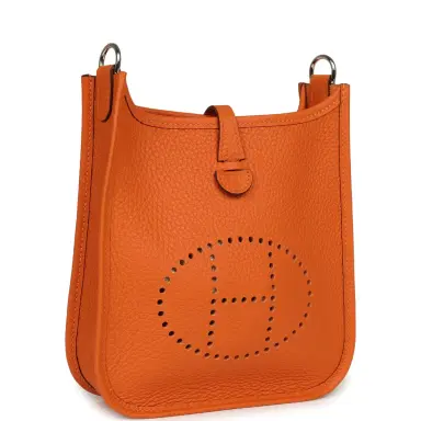 HERMÈS Hermes Evelyne TPM Orange Clemence Palladium Hardware | Thumbnail 2 HERMÈS Hermes Evelyne TPM Orange Clemence Palladium Hardware | Thumbnail 2