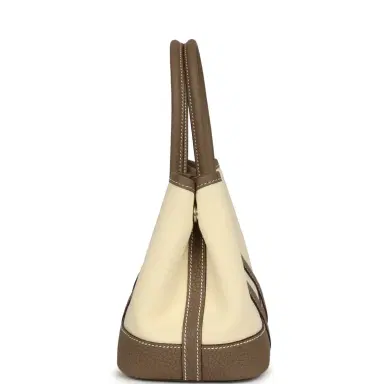 HERMÈS Hermes Garden Party Neo 23 Vanille Toile Officier Canvas and Etoupe Negonda Palladium Hardware | Thumbnail 3 HERMÈS Hermes Garden Party Neo 23 Vanille Toile Officier Canvas and Etoupe Negonda Palladium Hardware | Thumbnail 3