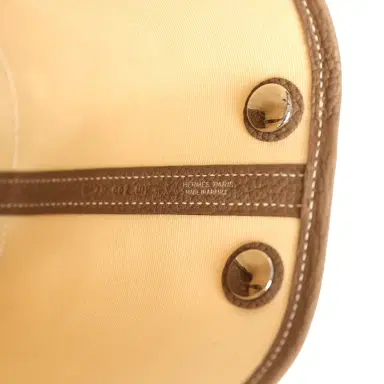HERMÈS Hermes Garden Party Neo 23 Vanille Toile Officier Canvas and Etoupe Negonda Palladium Hardware | Thumbnail 8 HERMÈS Hermes Garden Party Neo 23 Vanille Toile Officier Canvas and Etoupe Negonda Palladium Hardware | Thumbnail 8