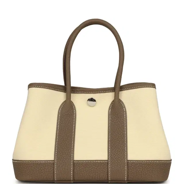 Hermes Garden Party Neo 23 Vanille Toile Officier Canvas and Etoupe Negonda Palladium Hardware Hermes Garden Party Neo 23 Vanille Toile Officier Canvas and Etoupe Negonda Palladium Hardware