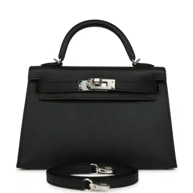 HERMÈS Hermes Kelly Sellier 20 Black Epsom Palladium Hardware | Thumbnail 1 HERMÈS Hermes Kelly Sellier 20 Black Epsom Palladium Hardware | Thumbnail 1