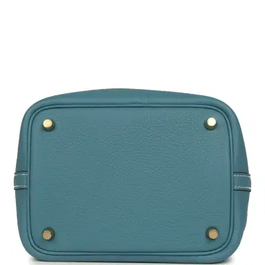 HERMÈS Hermes Picotin Lock 18 Blue Jean Clemence Gold Hardware | Thumbnail 6 HERMÈS Hermes Picotin Lock 18 Blue Jean Clemence Gold Hardware | Thumbnail 6
