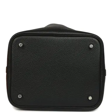 HERMÈS Hermes Picotin Lock 22 Black Clemence Palladium Hardware | Thumbnail 6 HERMÈS Hermes Picotin Lock 22 Black Clemence Palladium Hardware | Thumbnail 6