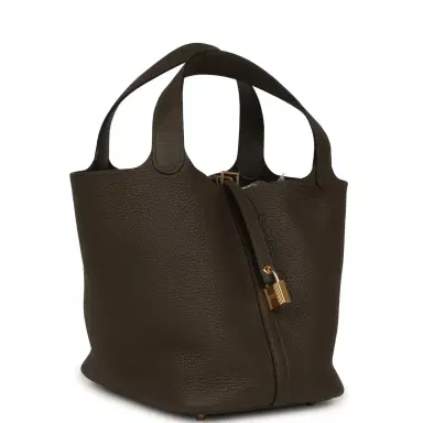 HERMÈS Hermes Picotin Lock 22 Vert Loden Clemence Gold Hardware | Thumbnail 2 HERMÈS Hermes Picotin Lock 22 Vert Loden Clemence Gold Hardware | Thumbnail 2