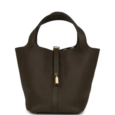 HERMÈS Hermes Picotin Lock 22 Vert Loden Clemence Gold Hardware | Thumbnail 1 HERMÈS Hermes Picotin Lock 22 Vert Loden Clemence Gold Hardware | Thumbnail 1