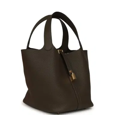 HERMÈS Hermes Picotin Lock 22 Vert Loden Clemence Gold Hardware | Thumbnail 2 HERMÈS Hermes Picotin Lock 22 Vert Loden Clemence Gold Hardware | Thumbnail 2