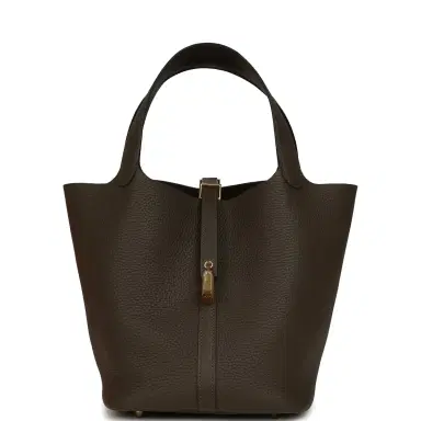 HERMÈS Hermes Picotin Lock 22 Vert Loden Clemence Gold Hardware | Thumbnail 1 HERMÈS Hermes Picotin Lock 22 Vert Loden Clemence Gold Hardware | Thumbnail 1