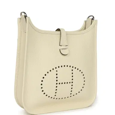 HERMÈS Pre-owned Hermes Evelyne 23 Cream Clemence Palladium Hardware | Thumbnail 2 HERMÈS Pre-owned Hermes Evelyne 23 Cream Clemence Palladium Hardware | Thumbnail 2