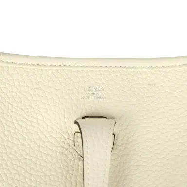 HERMÈS Pre-owned Hermes Evelyne 23 Cream Clemence Palladium Hardware | Thumbnail 7 HERMÈS Pre-owned Hermes Evelyne 23 Cream Clemence Palladium Hardware | Thumbnail 7