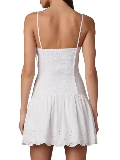 Joe's Jeans Women's x WeWoreWhat Destynee Eyelet Drop-Waist Minidress - White | Thumbnail 5 Joe's Jeans Women's x WeWoreWhat Destynee Eyelet Drop-Waist Minidress - White | Thumbnail 5