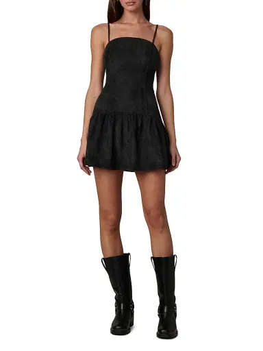 Joe's Jeans Women's X WeWoreWhat The Destynee Faux-Suede Minidress - Black | Thumbnail 2 Joe's Jeans Women's X WeWoreWhat The Destynee Faux-Suede Minidress - Black | Thumbnail 2