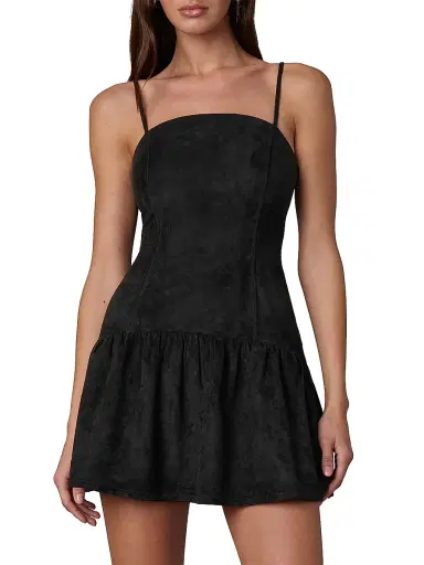 Joe's Jeans Women's X WeWoreWhat The Destynee Faux-Suede Minidress - Black | Thumbnail 3 Joe's Jeans Women's X WeWoreWhat The Destynee Faux-Suede Minidress - Black | Thumbnail 3