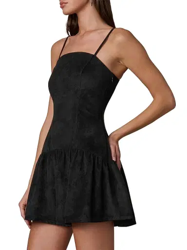 Joe's Jeans Women's X WeWoreWhat The Destynee Faux-Suede Minidress - Black | Thumbnail 5 Joe's Jeans Women's X WeWoreWhat The Destynee Faux-Suede Minidress - Black | Thumbnail 5