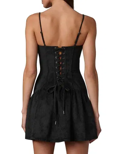Joe's Jeans Women's X WeWoreWhat The Destynee Faux-Suede Minidress - Black | Thumbnail 6 Joe's Jeans Women's X WeWoreWhat The Destynee Faux-Suede Minidress - Black | Thumbnail 6