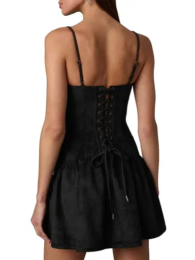 Joe's Jeans Women's X WeWoreWhat The Destynee Faux-Suede Minidress - Black | Thumbnail 7 Joe's Jeans Women's X WeWoreWhat The Destynee Faux-Suede Minidress - Black | Thumbnail 7