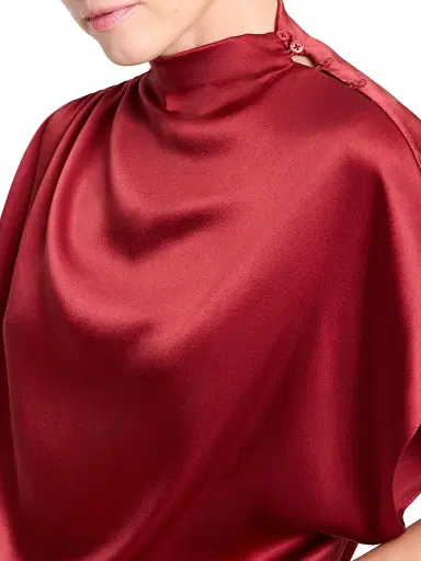 TWP Women's Wish You Would Draped Silk-Blend Top - Currant - Size Large | Thumbnail 6 TWP Women's Wish You Would Draped Silk-Blend Top - Currant - Size Large | Thumbnail 6