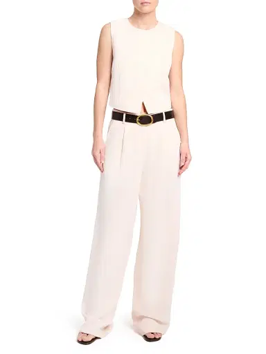 TWP Women's Hudson Pleated Wide-Leg Pants - Creme De Peche | Thumbnail 2 TWP Women's Hudson Pleated Wide-Leg Pants - Creme De Peche | Thumbnail 2