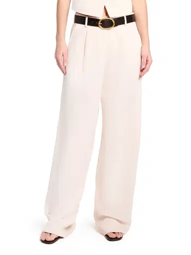 TWP Women's Hudson Pleated Wide-Leg Pants - Creme De Peche | Thumbnail 3 TWP Women's Hudson Pleated Wide-Leg Pants - Creme De Peche | Thumbnail 3